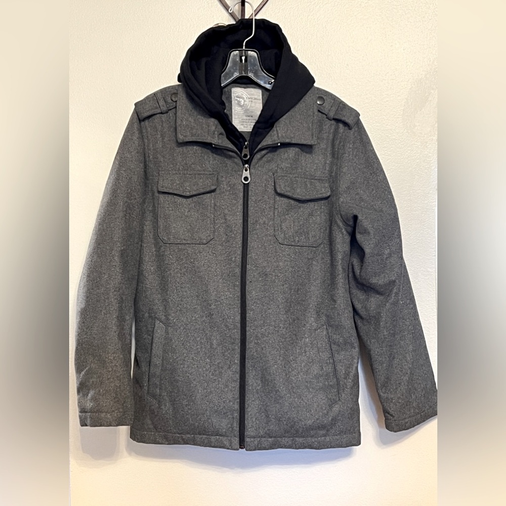 Calvin Klein Jeans hooded jacket, gray, excellent condition, Size Boys L (14-16)